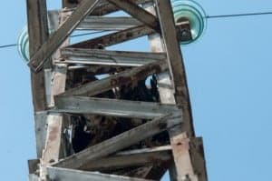 Detalle de la torre eléctrica. E.A.