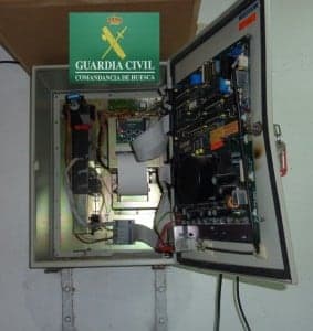 Maquina manipulada por los ladrones. 