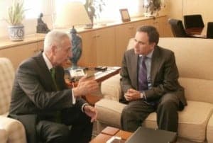 El responsable de Medio Ambiente con el presidente de la CHE.