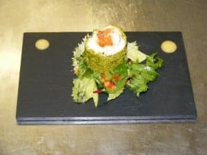 Tapa del restaurante Flor. Ángel Huguet.