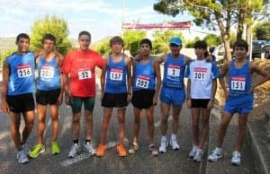 Atletas del Club Atletismo Barbastro en la primera edición. 