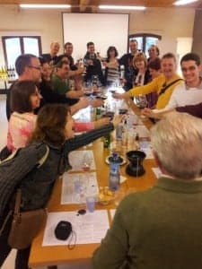 Catando vino en Blecua. 