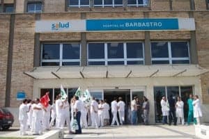 Protestas en el Hospital de Barbastro.