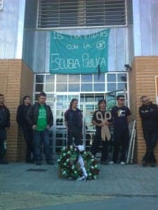 Funeral por la escuela pública en Monzón. Chusa Garcés.