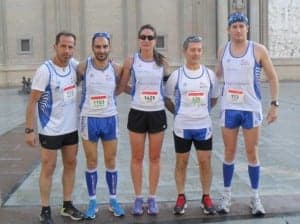 Participantes de Barbastro en el medio maratón de Zaragoza. 