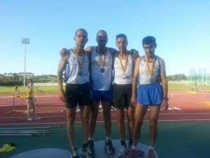 Los campeones de Aragón de pista. 