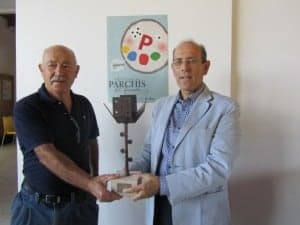 Fermín de Bedoya y Joaquín Paricio en la pasada presentación del Mundial de Parchís. JLP.