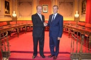 Los alcaldes de Saint Gaudens y Barbastro. JLP.
