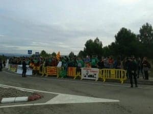 Protesta estudiantil en Huesca contra la presencia de la Princesa.