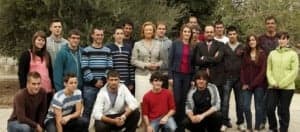 La Princesa con alumnos y la presidenta Rudi. Carlos Moncín.
