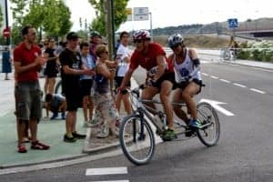 Jean Pedraza, pedaleando. 