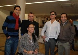 Teresa Perales con Martín y Pedraza. 