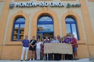 IU protestó este verano en la estación de tren. JLP.
