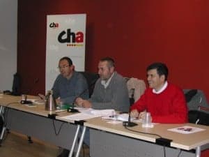 Los miembros de la intercomarcal de CHA. 