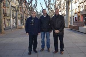 Jaime Facerías, Conrado Chavanel y Antonio Cosculluela en el Coso. JLP.