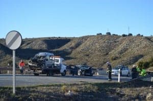 Accidente en la entrada al polígono. Ronda Somontano