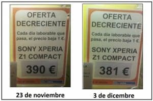Oferta decreciente