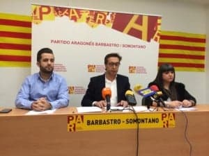 Un momento de la rueda de prensa del PAR Barbastro. 