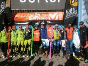 Podium con los mejores esquiadores. MAB. Sprint0