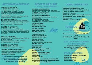 oferta deportiva verano Somontano