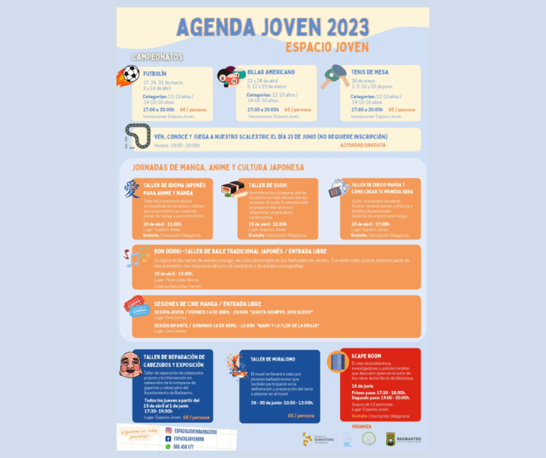 Actividades deportivas y Jornadas de Manga, Anime y Cultura Japonesa en el Espacio Joven de Barbastro