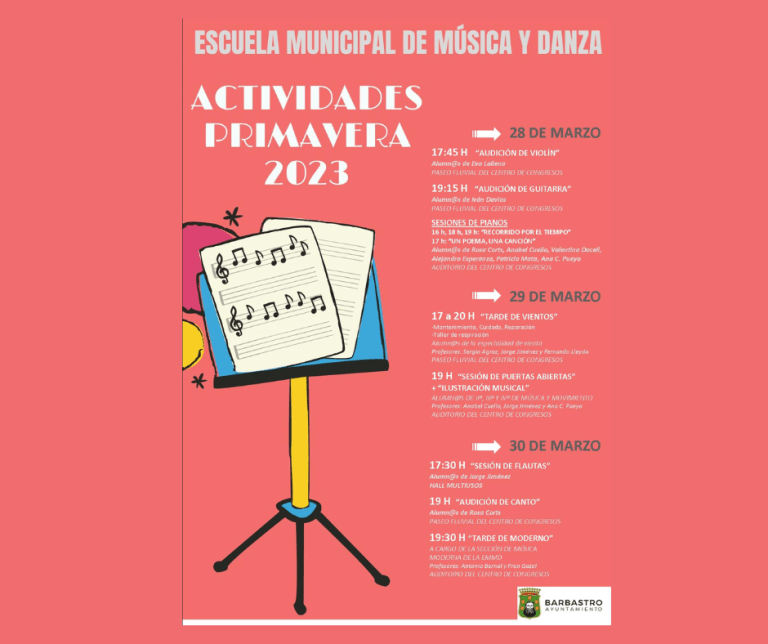 La Escuela Municipal de Música y Danza de Barbastro celebra sus Audiciones de Primavera