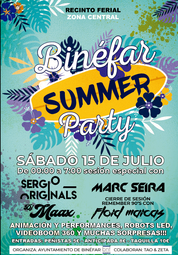 El concierto Summer Party vuelve a Binéfar con cuatro conocidos Dj´s