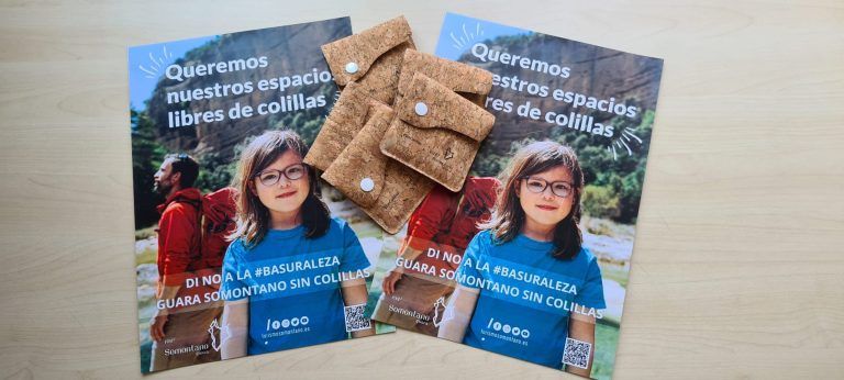 Guara Somontano reparte 5.000 ceniceros portátiles para evitar la presencia de colillas