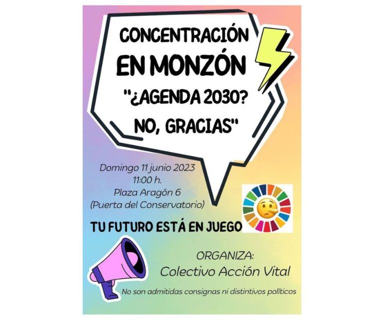 Concentración en Monzón por la defensa de los derechos y libertades en contra de la Agenda 2030