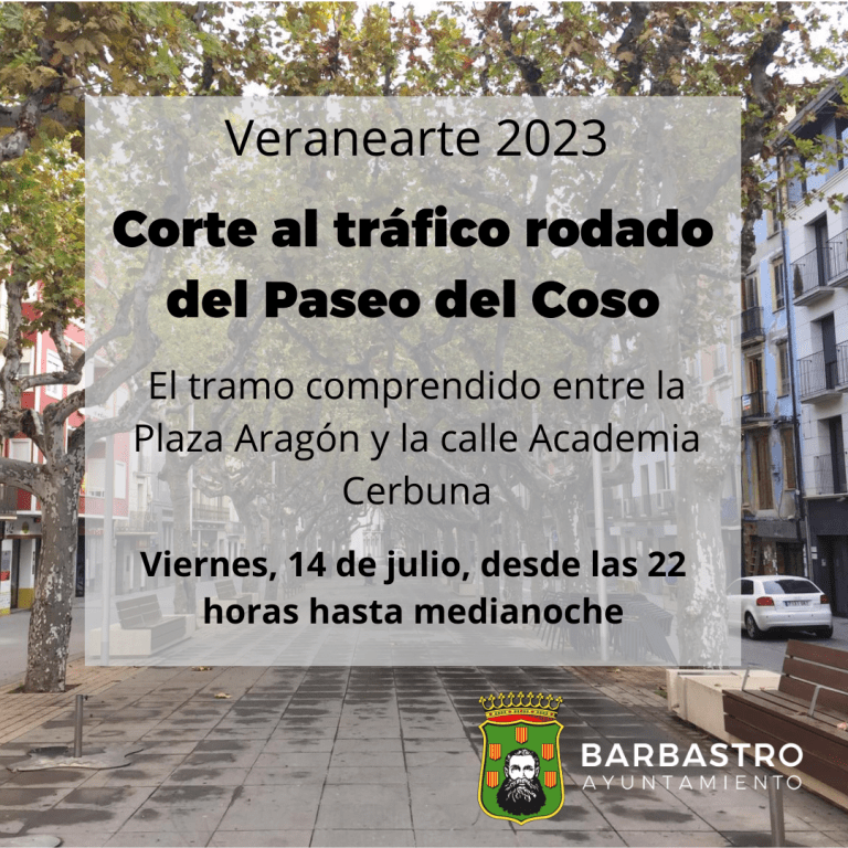Afecciones al tráfico rodado este fin de semana en Barbastro