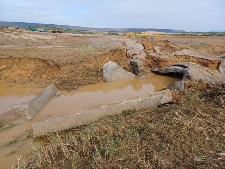 Las fuertes lluvias causan destrozos en zonas de Selgua y Monesma