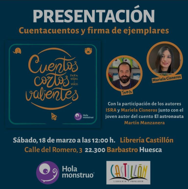 Cuentacuentos y presentación de “Cuentos cortos para niñas y niños valientes” en Barbastro
