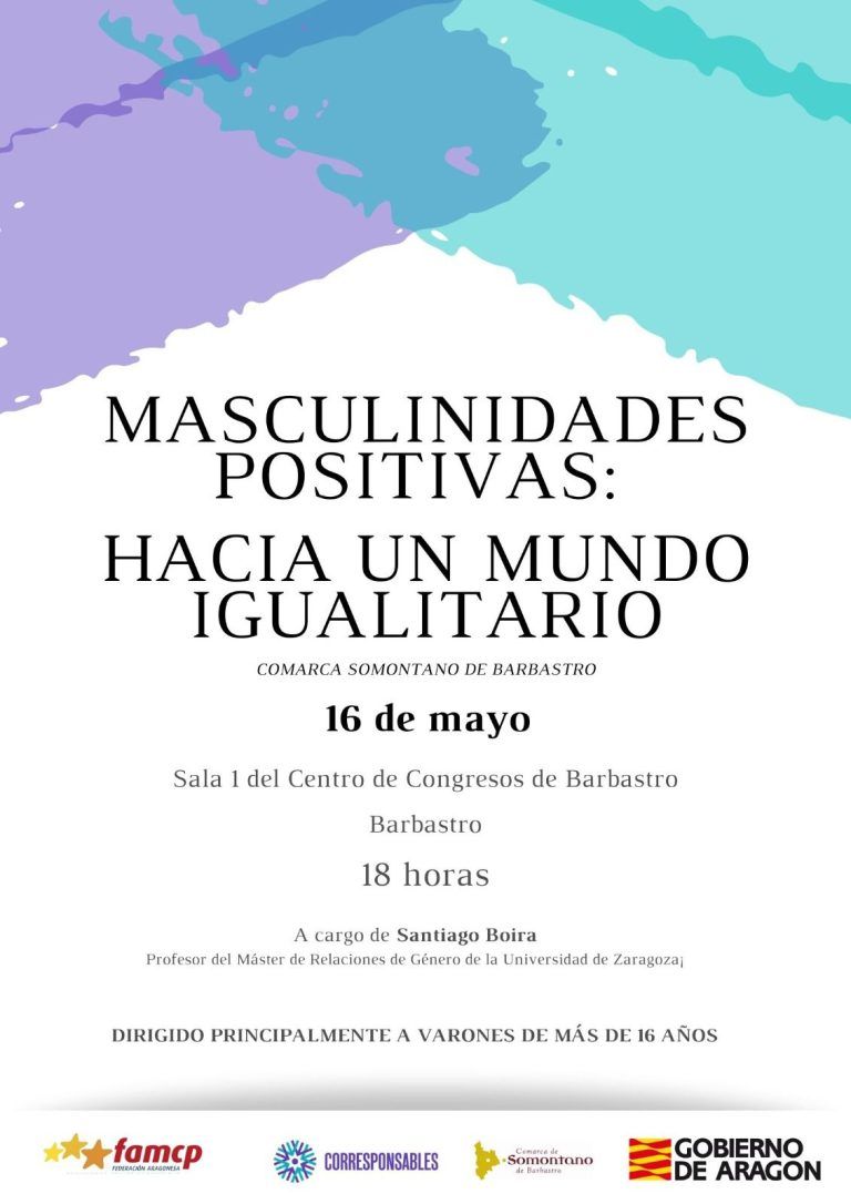 La Comarca de Somontano organiza una charla sobre masculinidades positivas en el Centro de Congresos de Barbastro