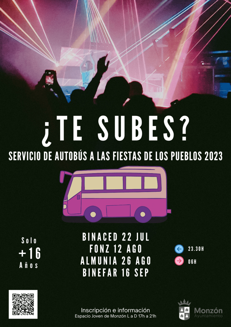 Los jóvenes podrán utilizar estas fiestas el programa ¿Te Subes? del Ayuntamiento de Monzón