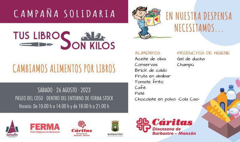 La iniciativa solidaria “Tus libros son kilos” regresa a Barbastro