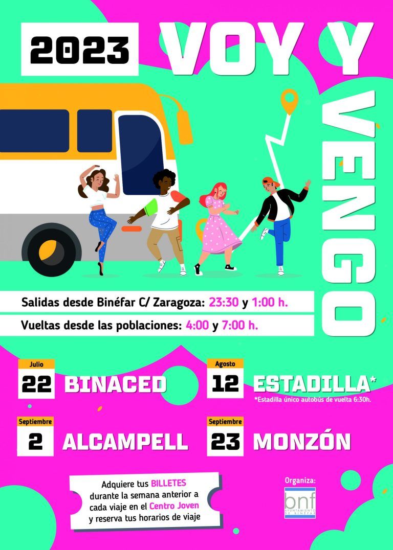 El autobús “Voy y Vengo” de Binéfar se estrena con las fiestas de Binaced