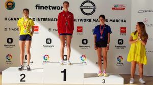 Podio sub16 femenino del Gran Premio Madrid Marcha con Clara Lacoma en la 3 plaza