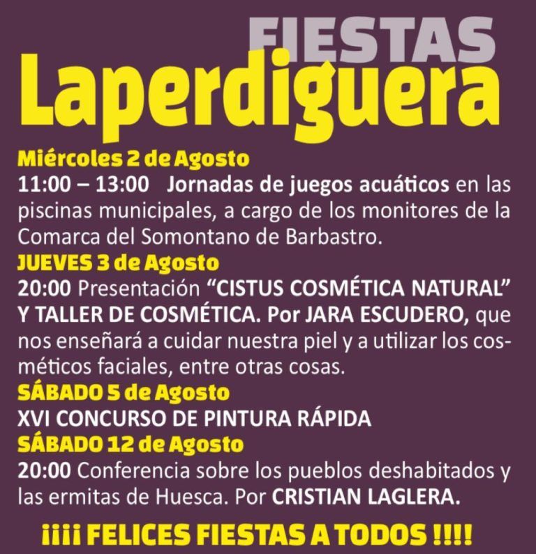 Programa de fiestas de Laperdiguera