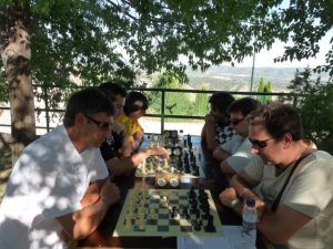 Ajedrecistas en Alquézar. Ajedrecistas en Alquézar.
