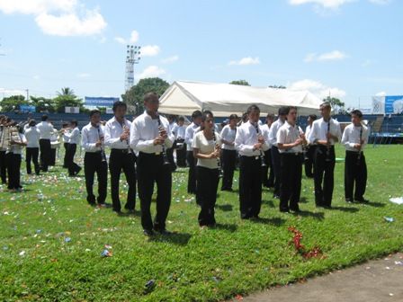 Actuación de la banda de música de la DIGEF (Dirección General de Educación Física) en Mazatenango con motovo de la inauguración de los I Juegos Deportivos Centroamericanos de Primaria. Foto: José Luis Pascual. Actuación de la banda de música de la DIGEF (Dirección General de Educación Física) en Mazatenango con motovo de la inauguración de los I Juegos Deportivos Centroamericanos de Primaria. Foto: José Luis Pascual.