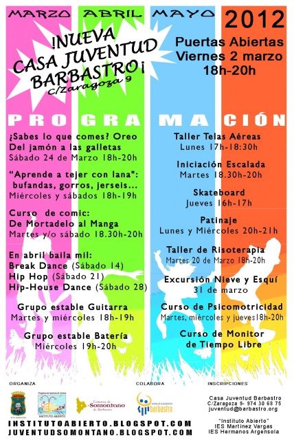 Juventud programa nuevas actividades para primavera en Barbastro