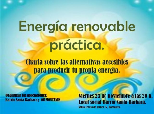 Charla sobre las energías renovables en Barbastro