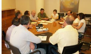 Huerta Maza Barbastro Concejales del PAR, CHA y PSOE. Foto Ronda Somontano.