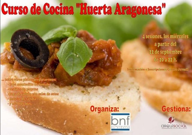 La concejalía de juventud de Binéfar organiza un curso de cocina de la huerta aragonesa
