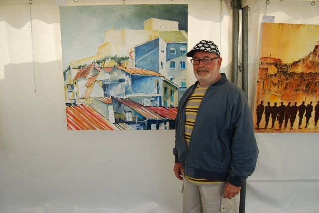 Juan de Pano, de Binéfar y profesor del IES “Mor de Fuentes”, ganó el Concurso de Pintura Rápida ‘Ciudad de Monzón’