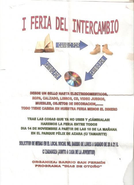 Éxito de la I Feria del Intercambio del barrio de San Fermín