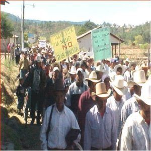 Manifestación contra la minería.