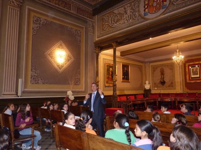 Los alumnos de 5º del colegio La Merced entrevistan al Alcalde de Barbastro La Merced barbatro