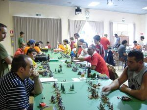 Partidas de warhamer del pasado torneo. Foto S.E.