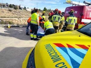 Simulacro de accidente realizado en TechonoPark MotorLand